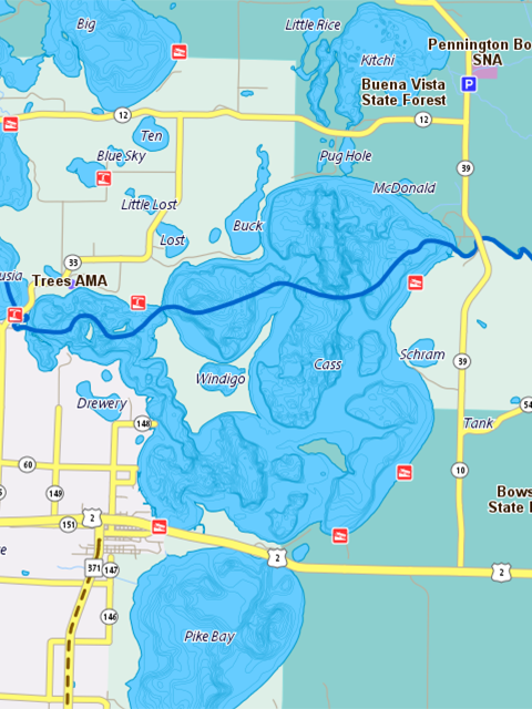 link to Cass Lake MN DNR Lakefinder